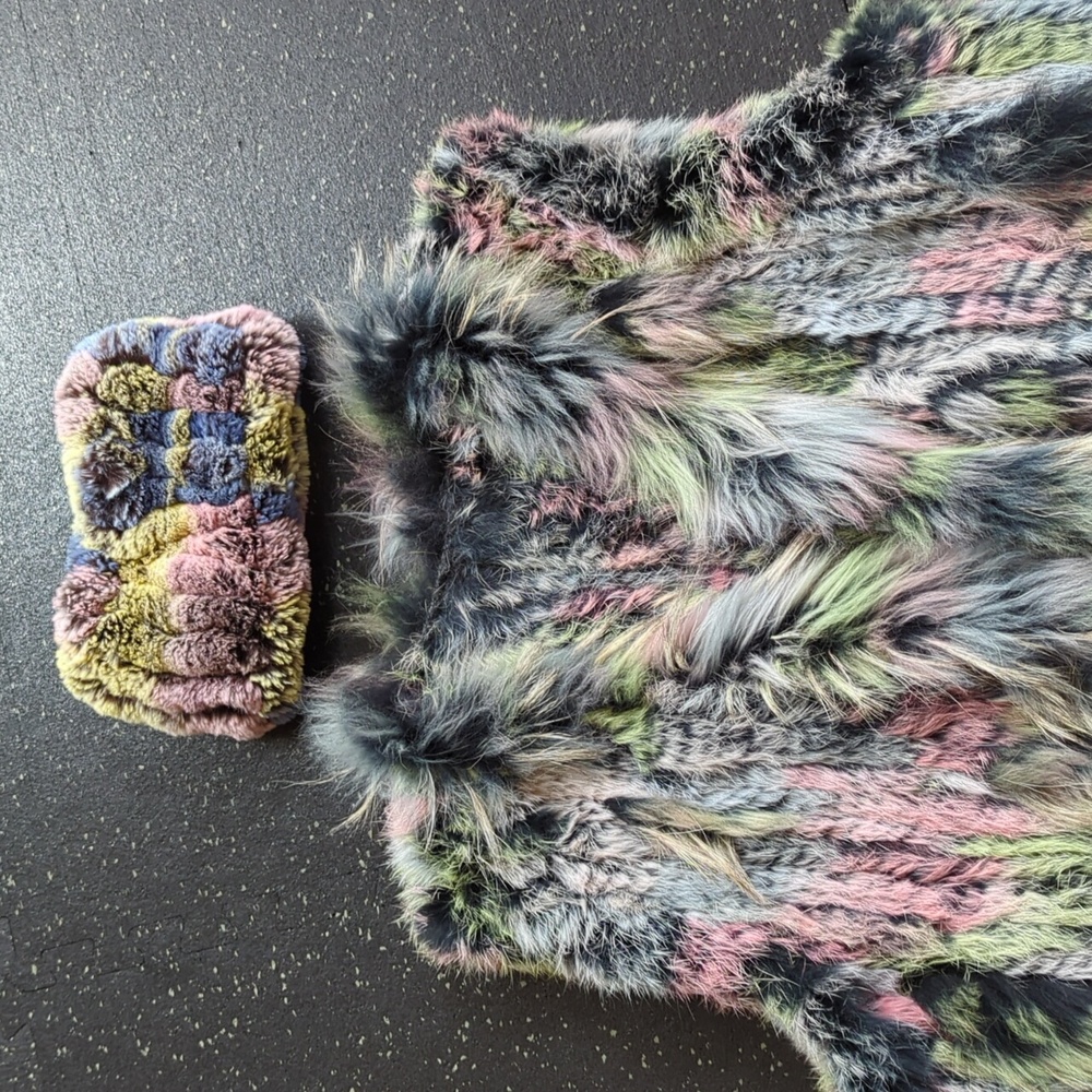 Real rabbit fur vest and headnand